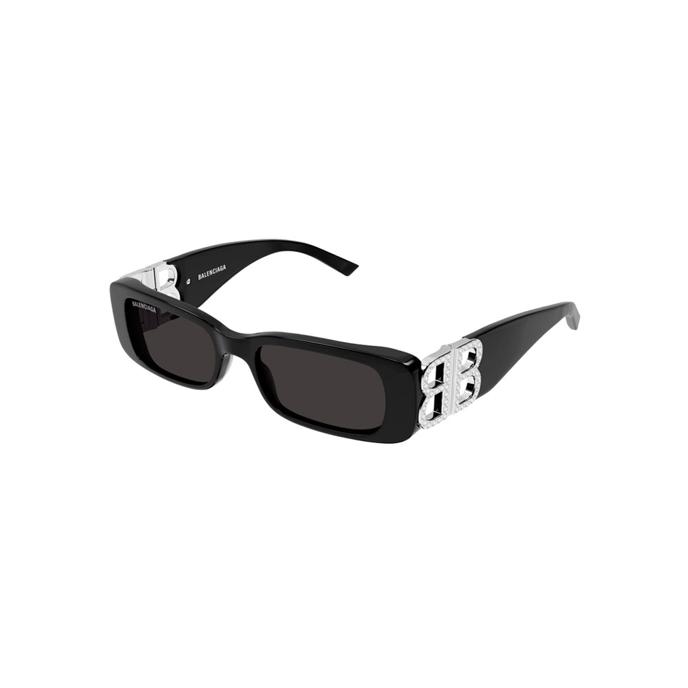 Balenciaga BB0096S sunglasses in black, 45° view