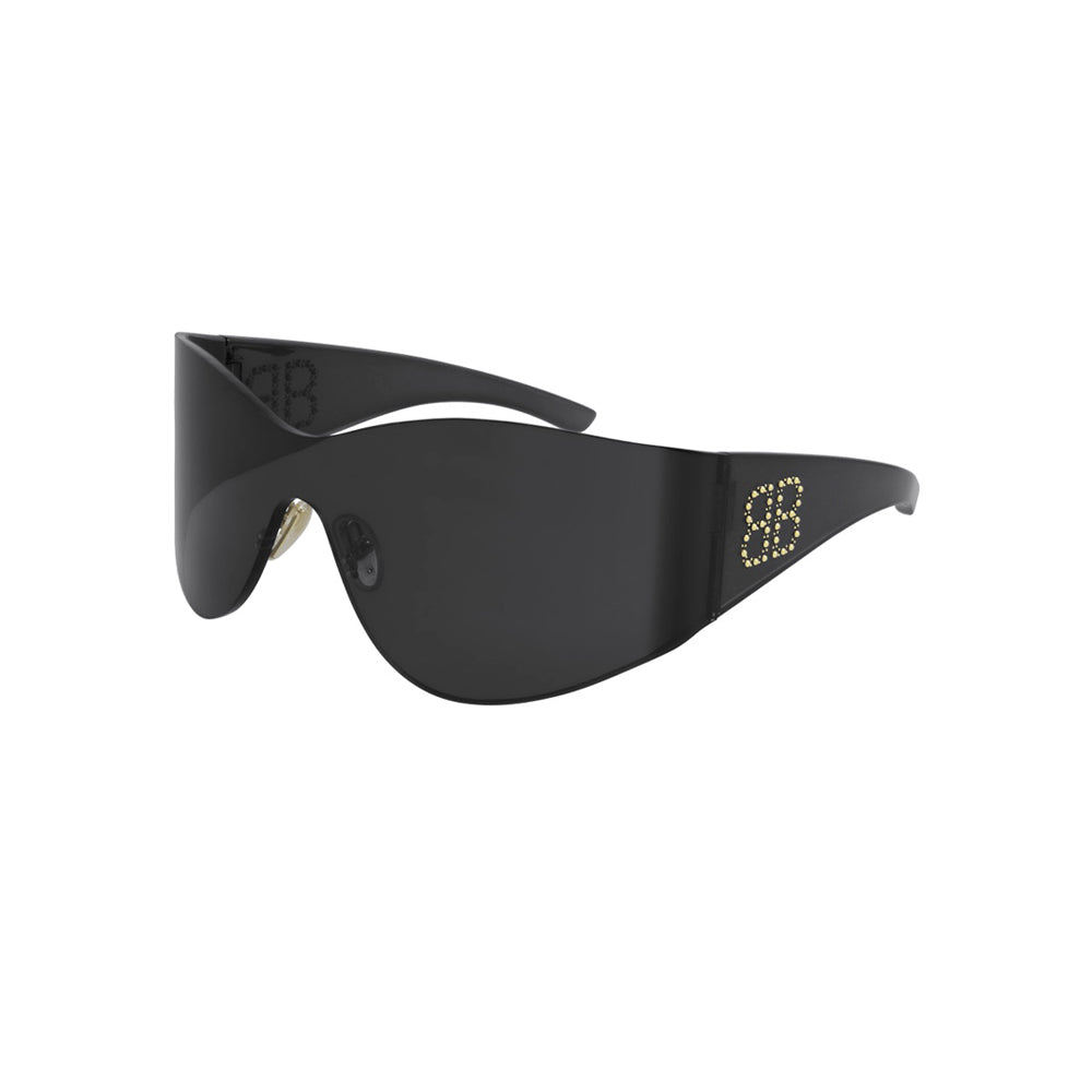 Balenciaga BB0122S sunglasses in black, 45° view