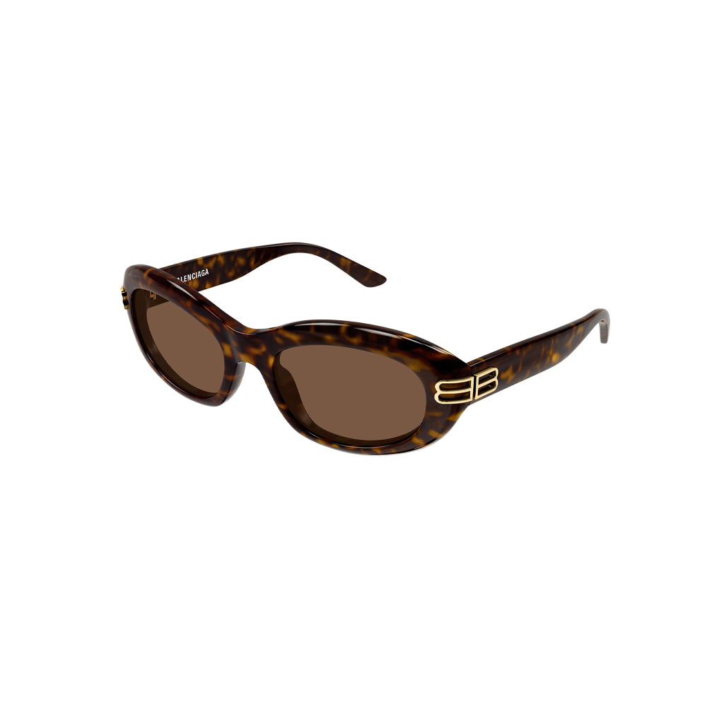 Balenciaga BB0431S sunglasses in havana, 45° view
