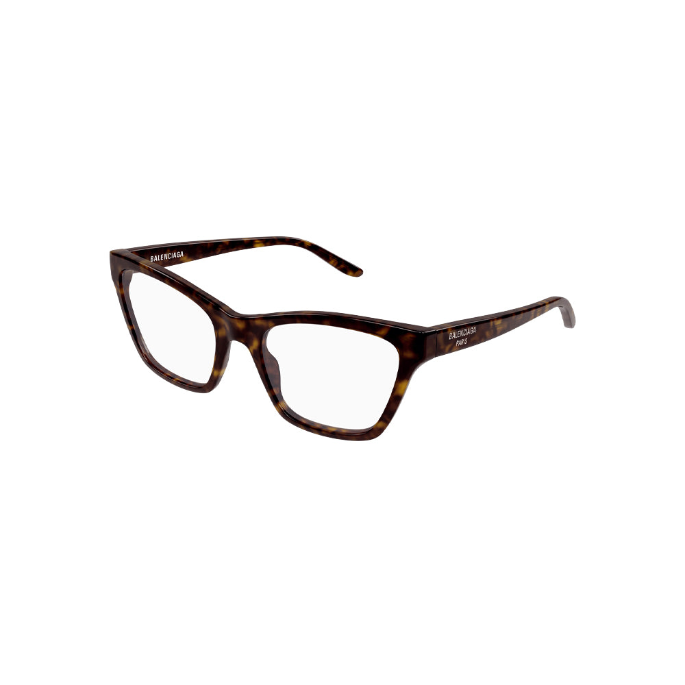 Balenciaga BB0440O glasses in havana, 45° view