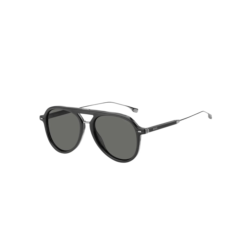 BOSS 1356/S KB7Z1? TITANIUM TEMPLES sunglasses in grey, 45° view