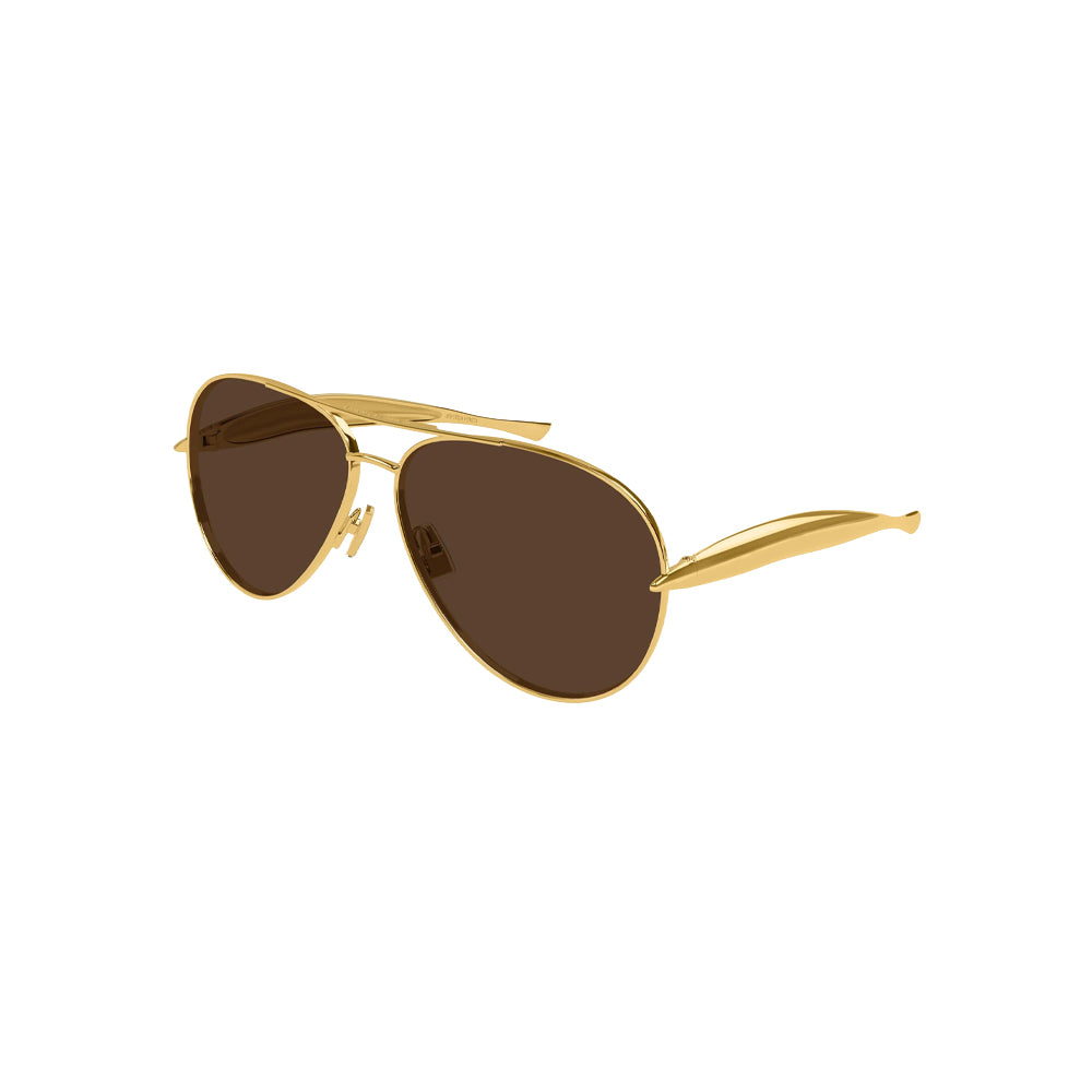 Bottega Veneta BV1305S sunglasses in black, 45° view