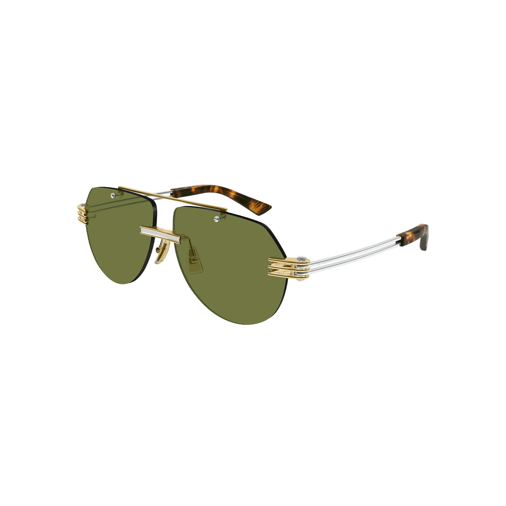 Bottega Veneta BV1342S sunglasses in black, 45° view