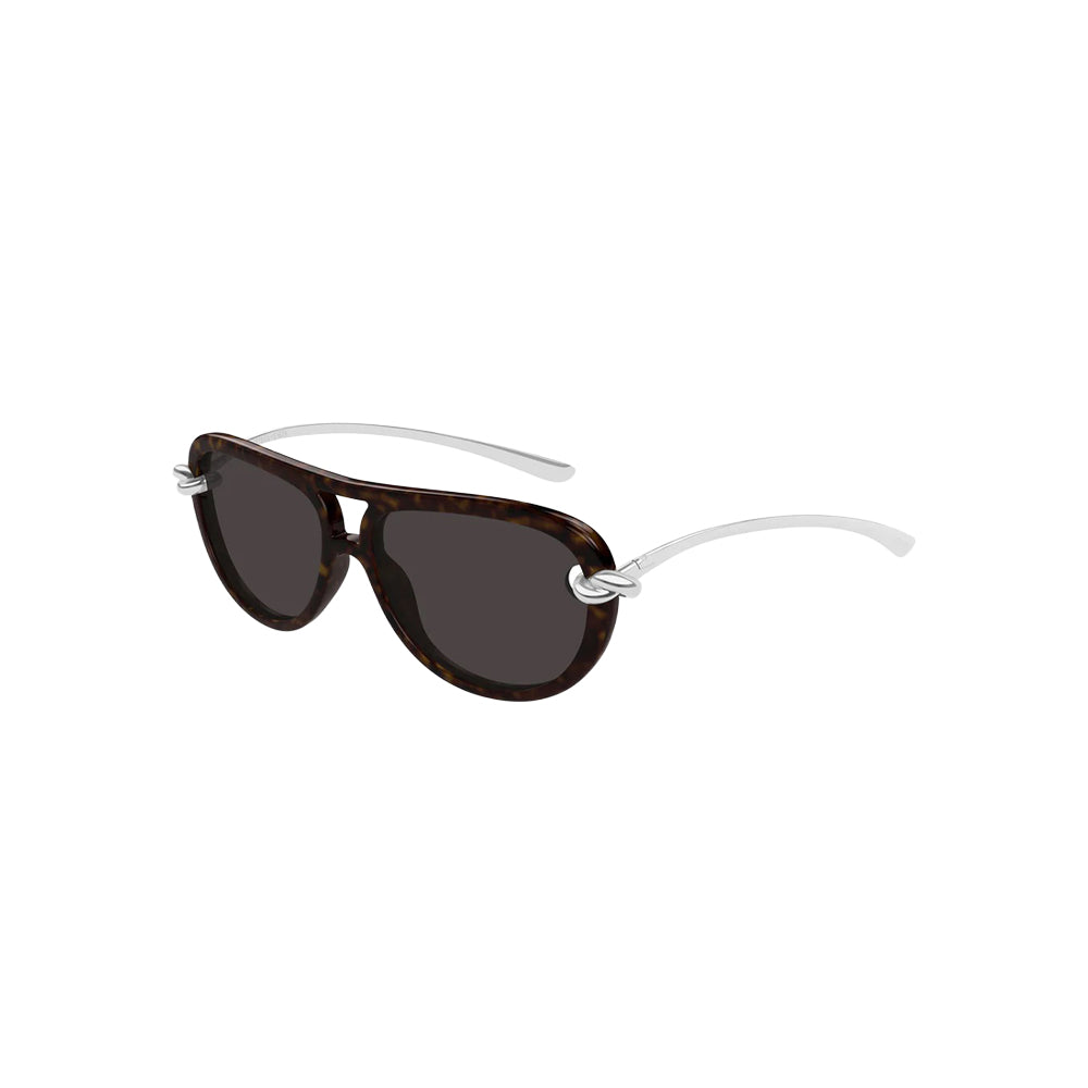 Bottega Veneta BV1418S sunglasses in grey, 45° view