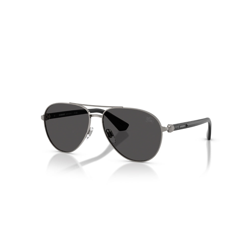Burberry 3167 sunglasses in black, 45° view