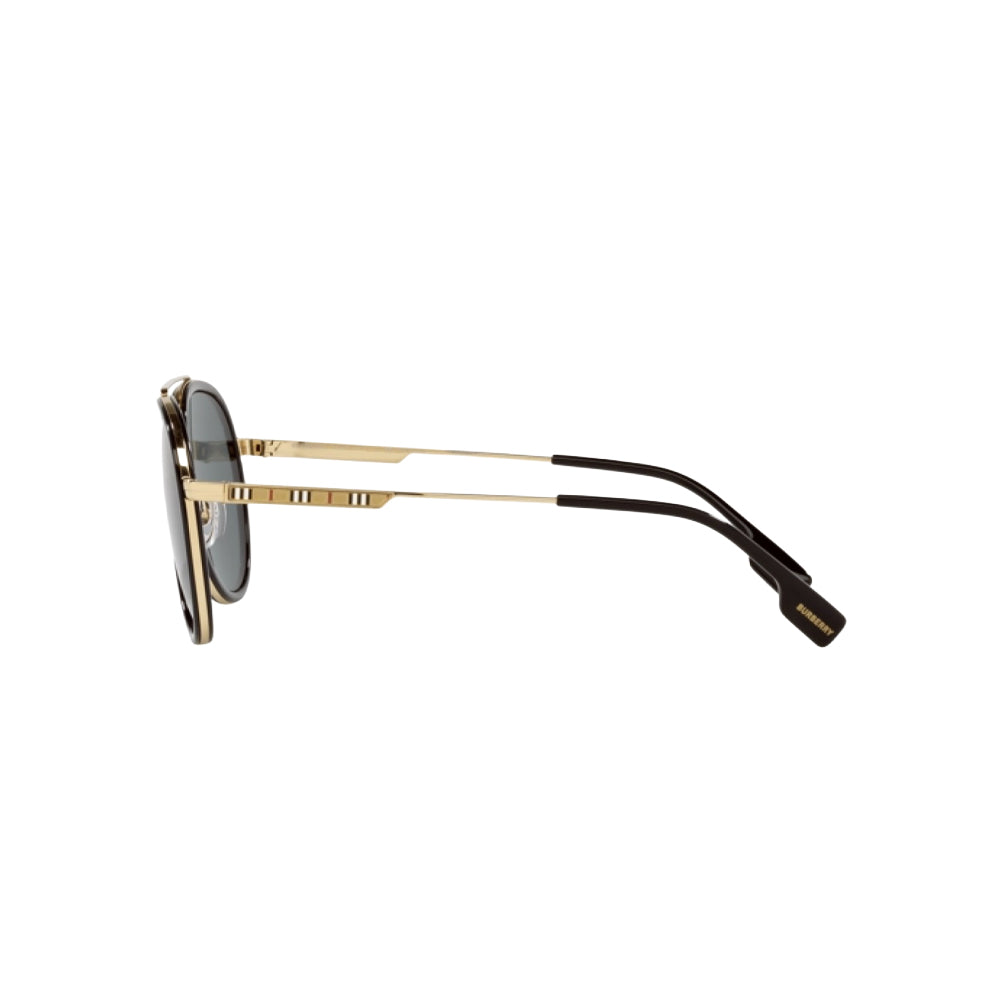 Burberry BE3125 sunglasses in gold, side view
