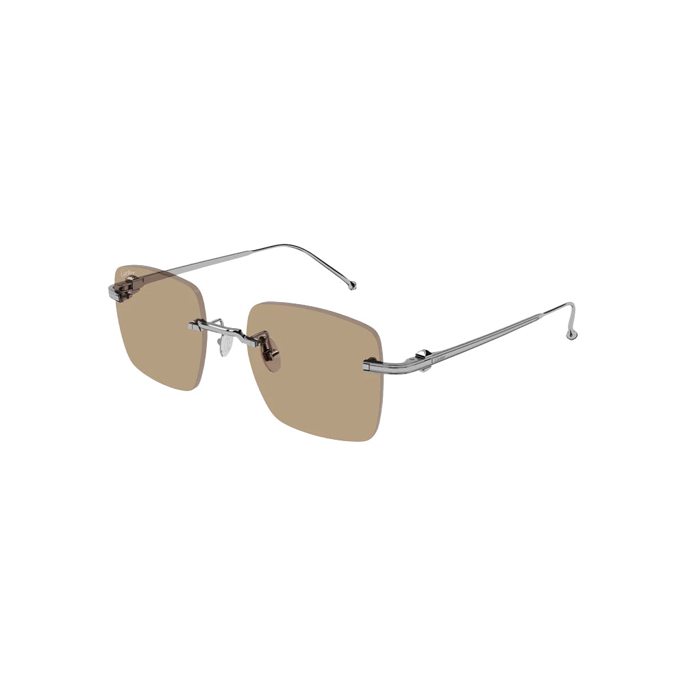 Cartier CT0403S sunglasses in silver, 45° view