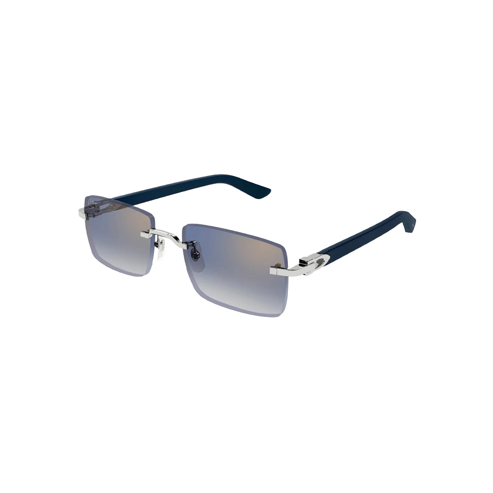 Cartier CT0579S sunglasses in blue, 45° view