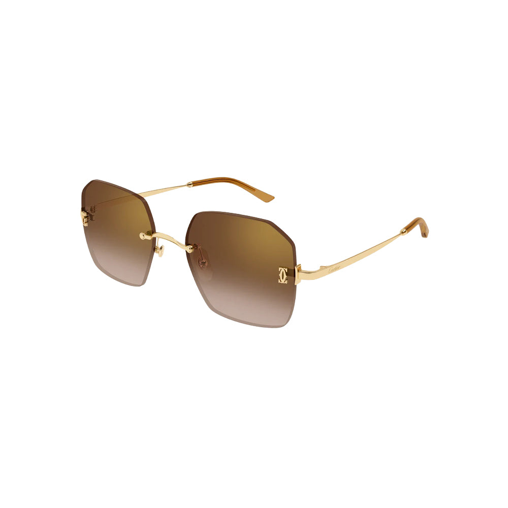 Cartier CT0591S sunglasses in gold, 45° view