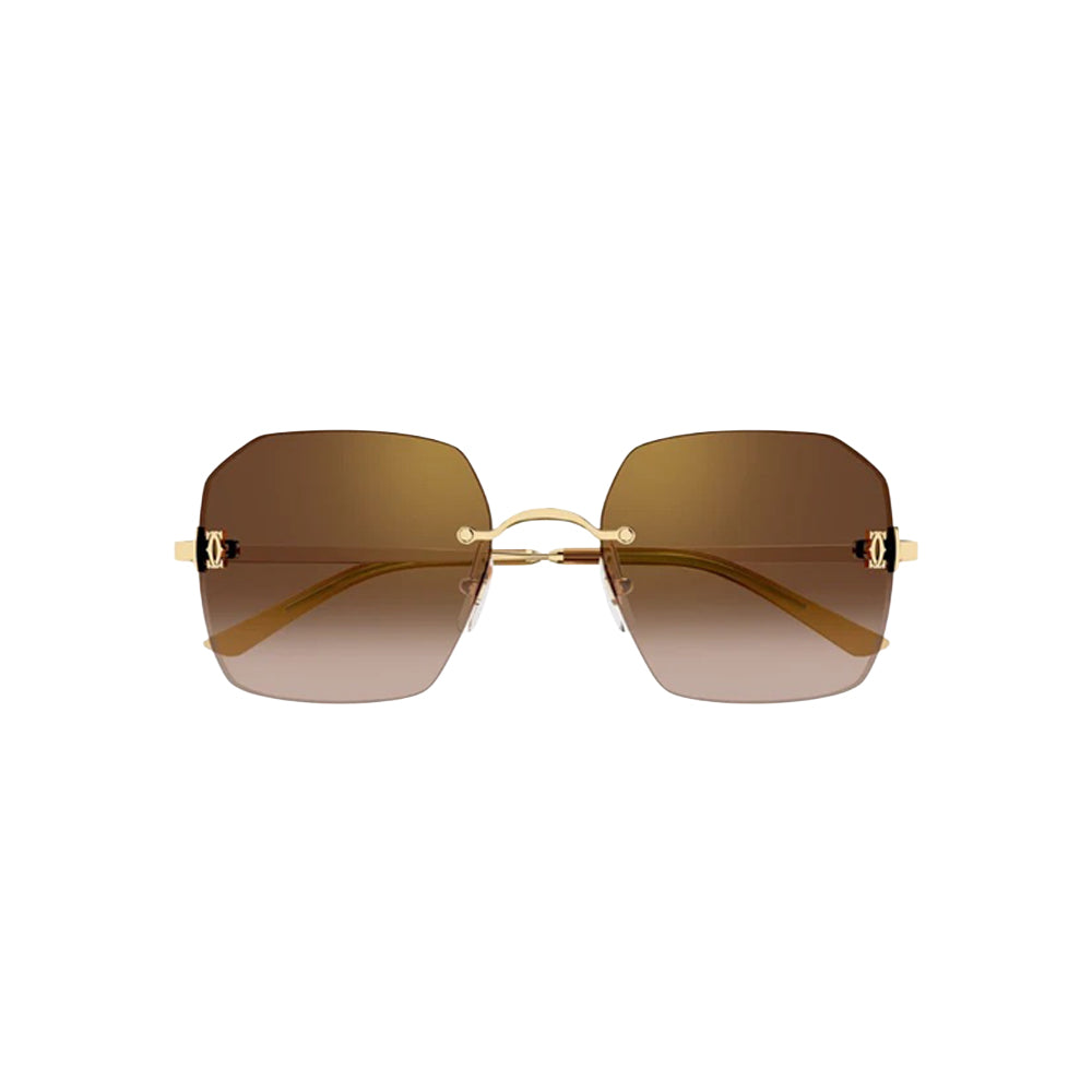 Cartier CT0591S sunglasses in gold, front view