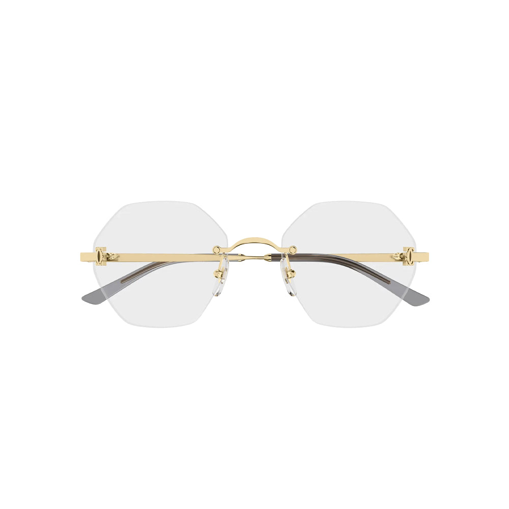 Cartier CT0593O glasses in gold, front view