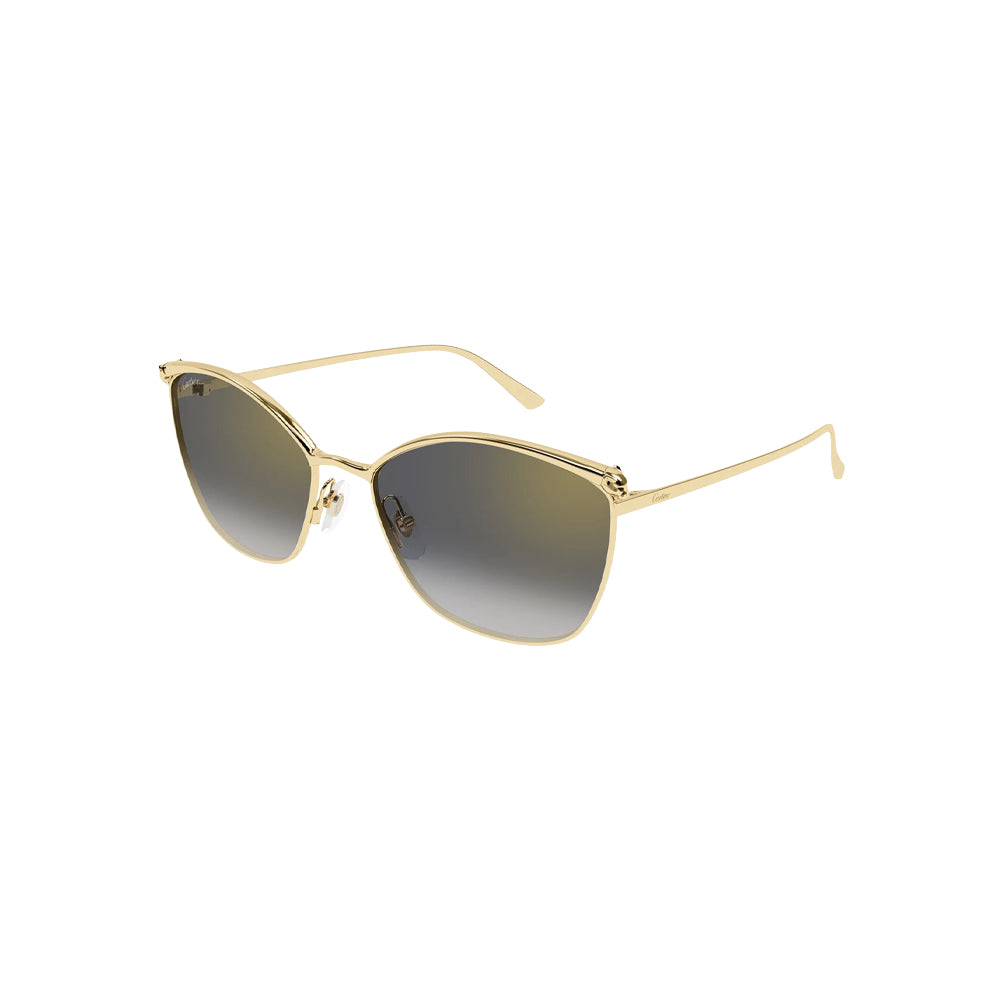Cartier CT0595S sunglasses in gold, 45° view