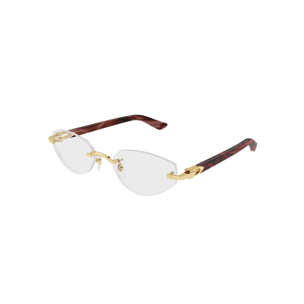 Cartier CT0609O glasses in havana, 45° view
