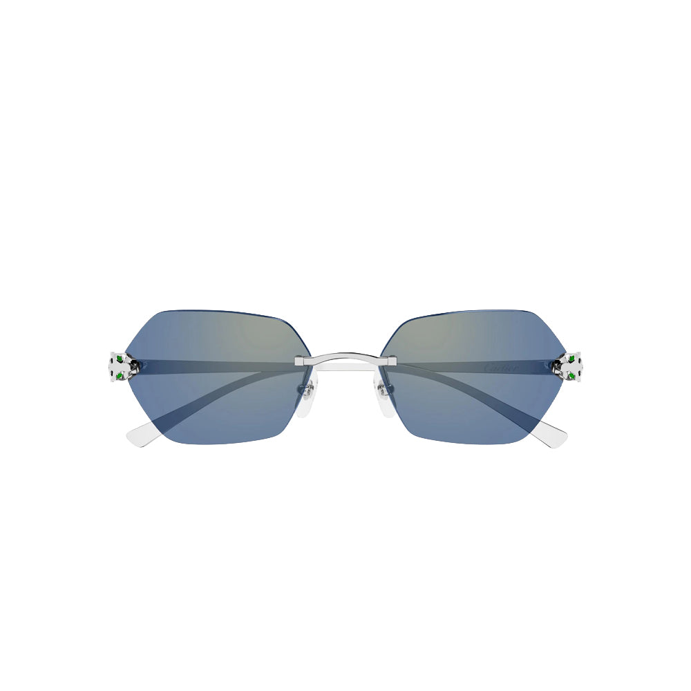 Cartier CT0636S sunglasses in silver, front view