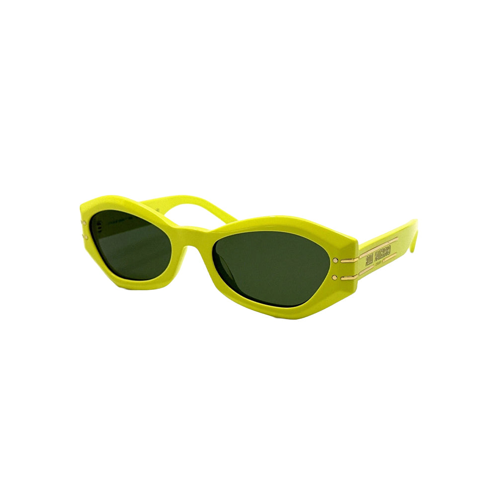 Dior DIORSIGNATURE B1U 66C0 3 sunglasses in yellow, 45° view