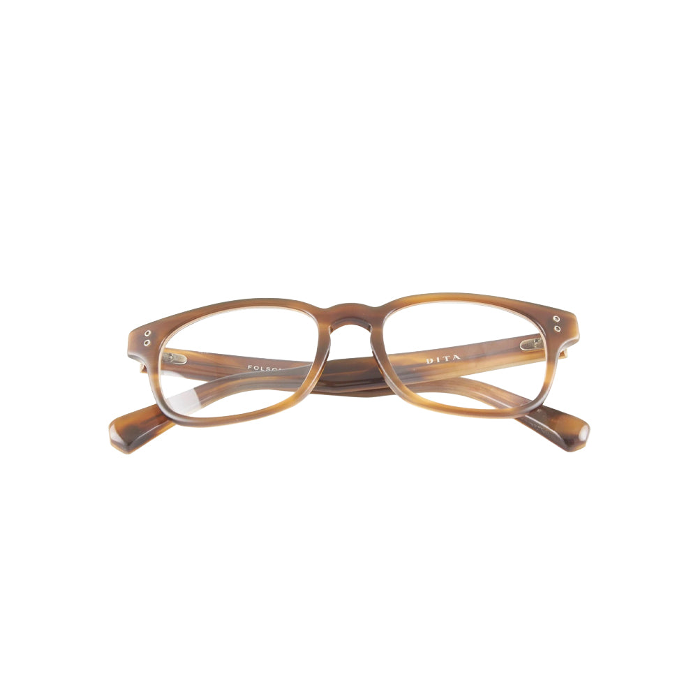 Dita FOLSOM DRX-2069-C-TRT-52 DARK BROWN/OAK glasses in havana, side view