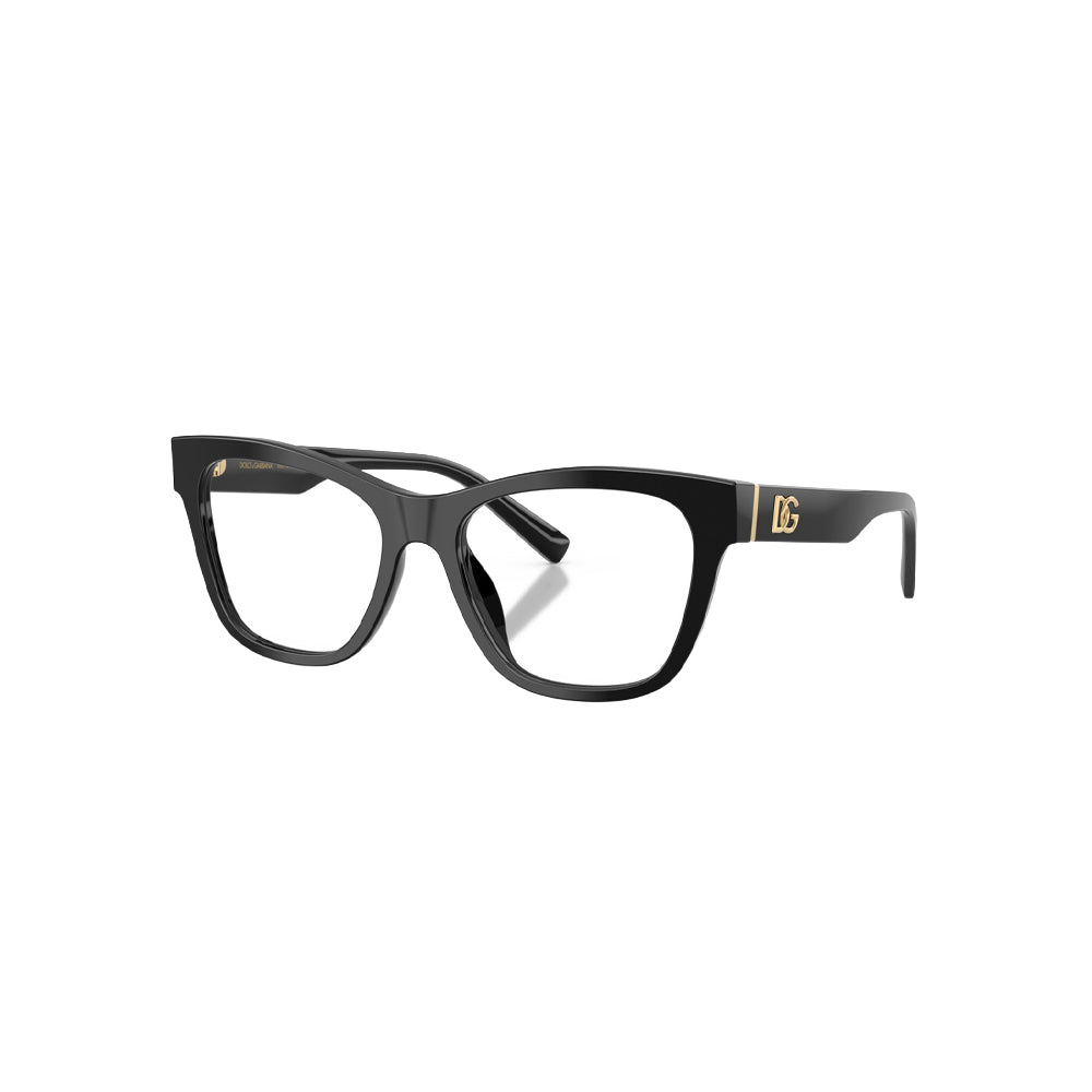 Dolce & Gabbana DG 3430 glasses in black, 45° view
