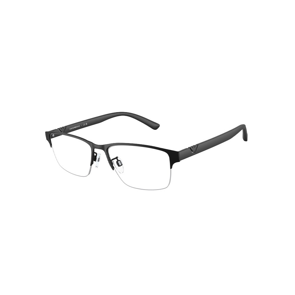 Emporio Armani 1138 glasses in black, 45° view