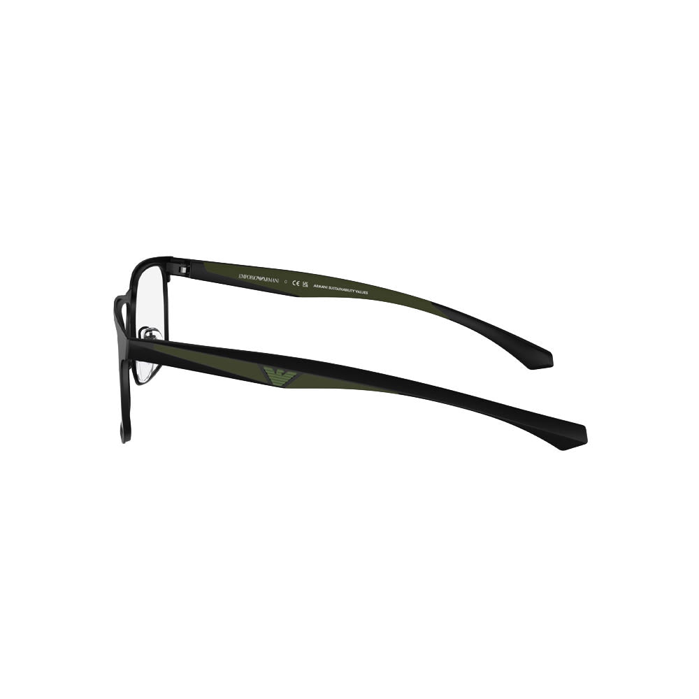 Emporio Armani 1163 glasses in black, side view
