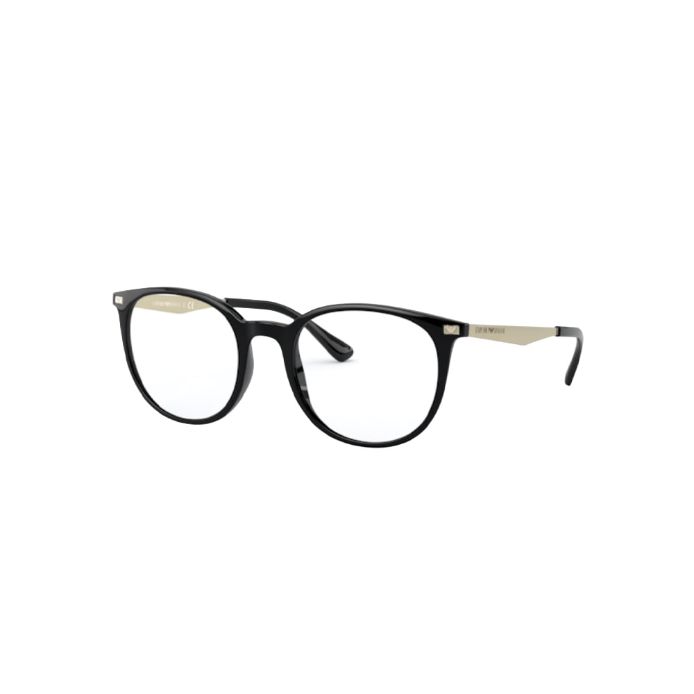 Emporio Armani 3168 glasses in black, 45° view