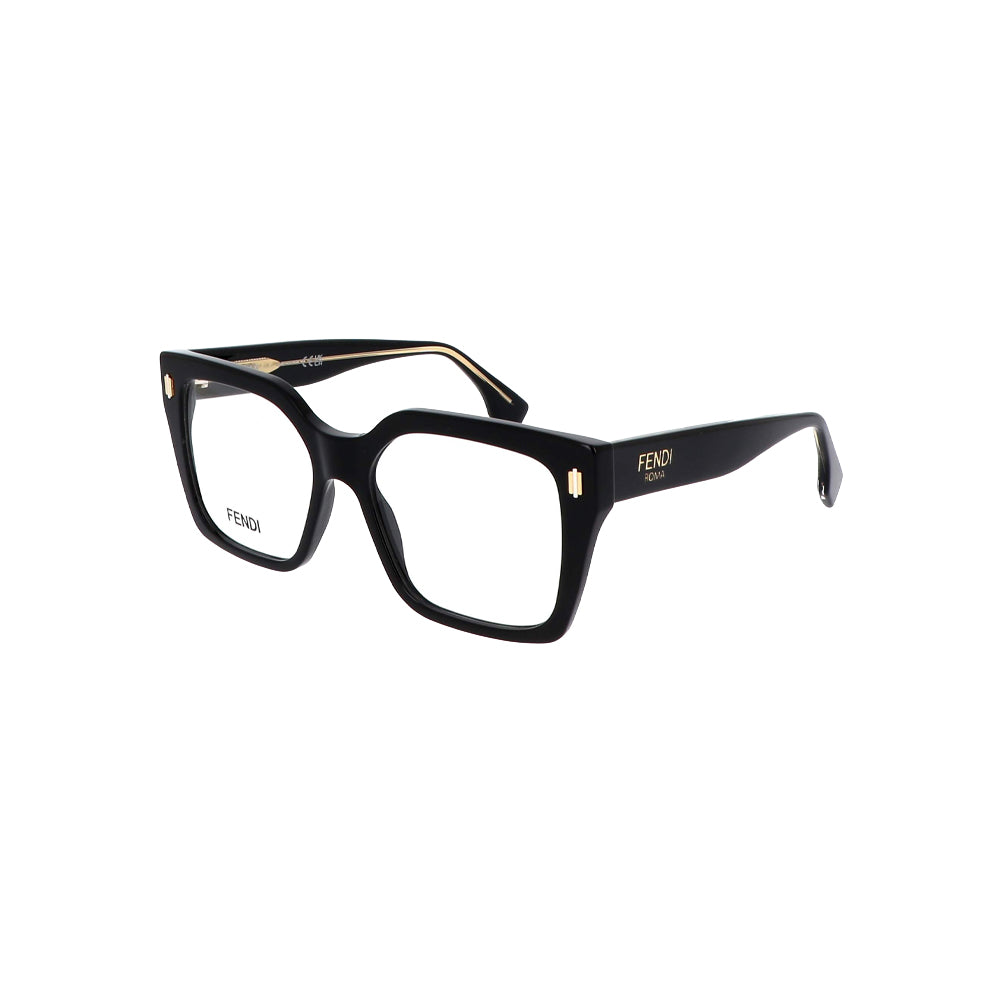 Fendi FE500851 glasses in black, 45° view