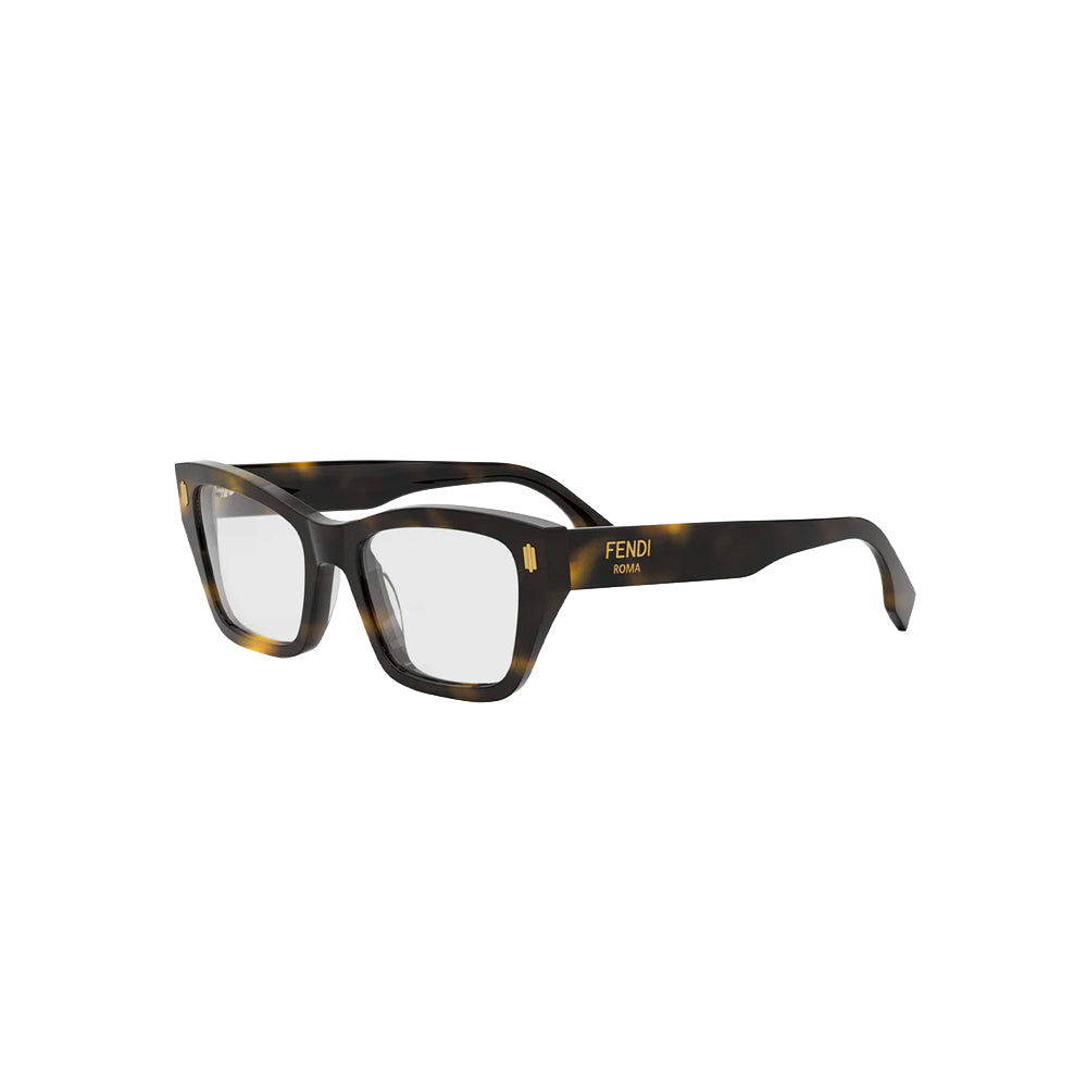 Fendi FE50118I glasses in havana, 45° view