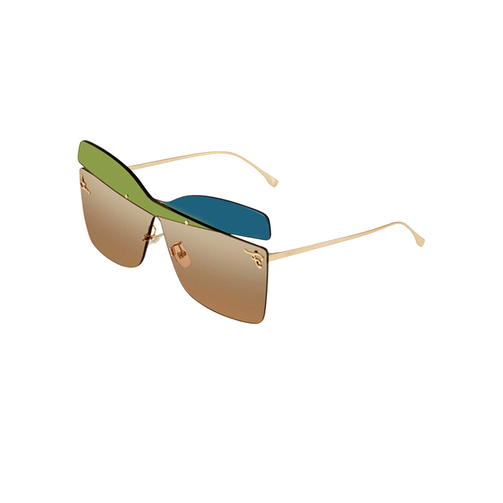 Fendi FF0399/S RNBHA sunglasses in gold, 45° view
