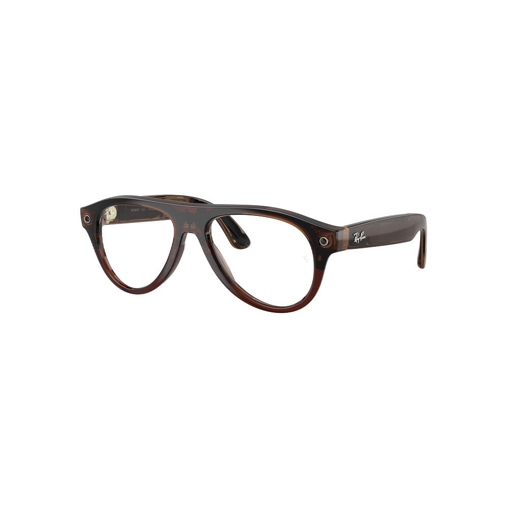 Ray-Ban Meta Aviator (Gen 3) – Transparent Umber / Clear demo (prescription-ready)