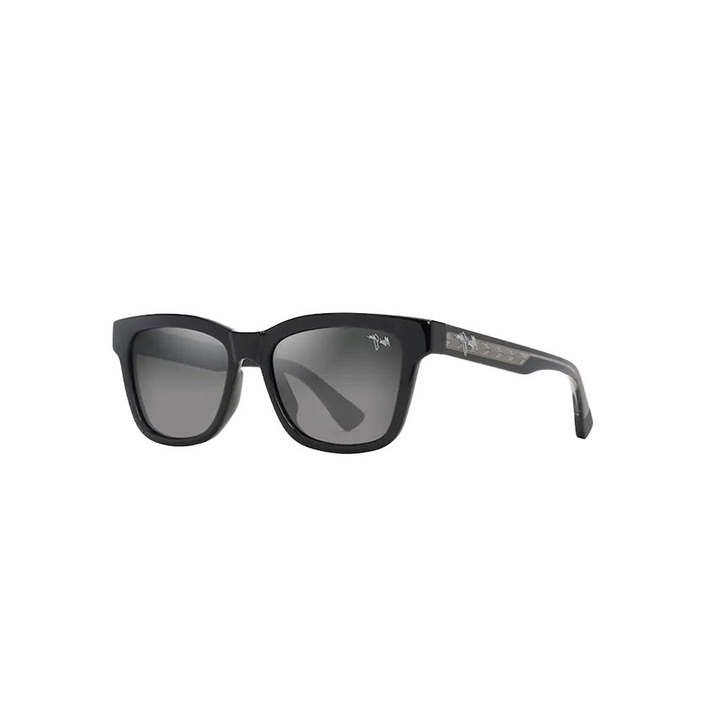 Maui Jim MJ644-14A sunglasses in black, 45° view