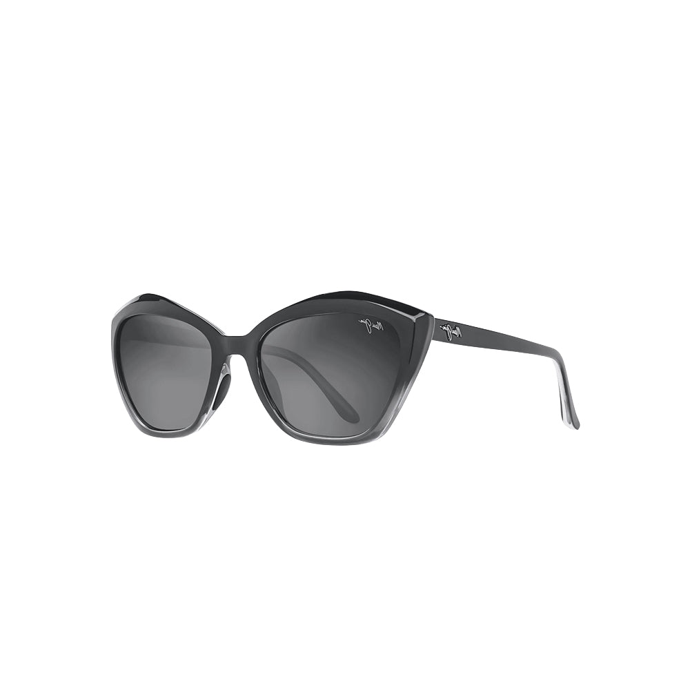 Maui Jim MJ827-02J sunglasses in black, 45° view