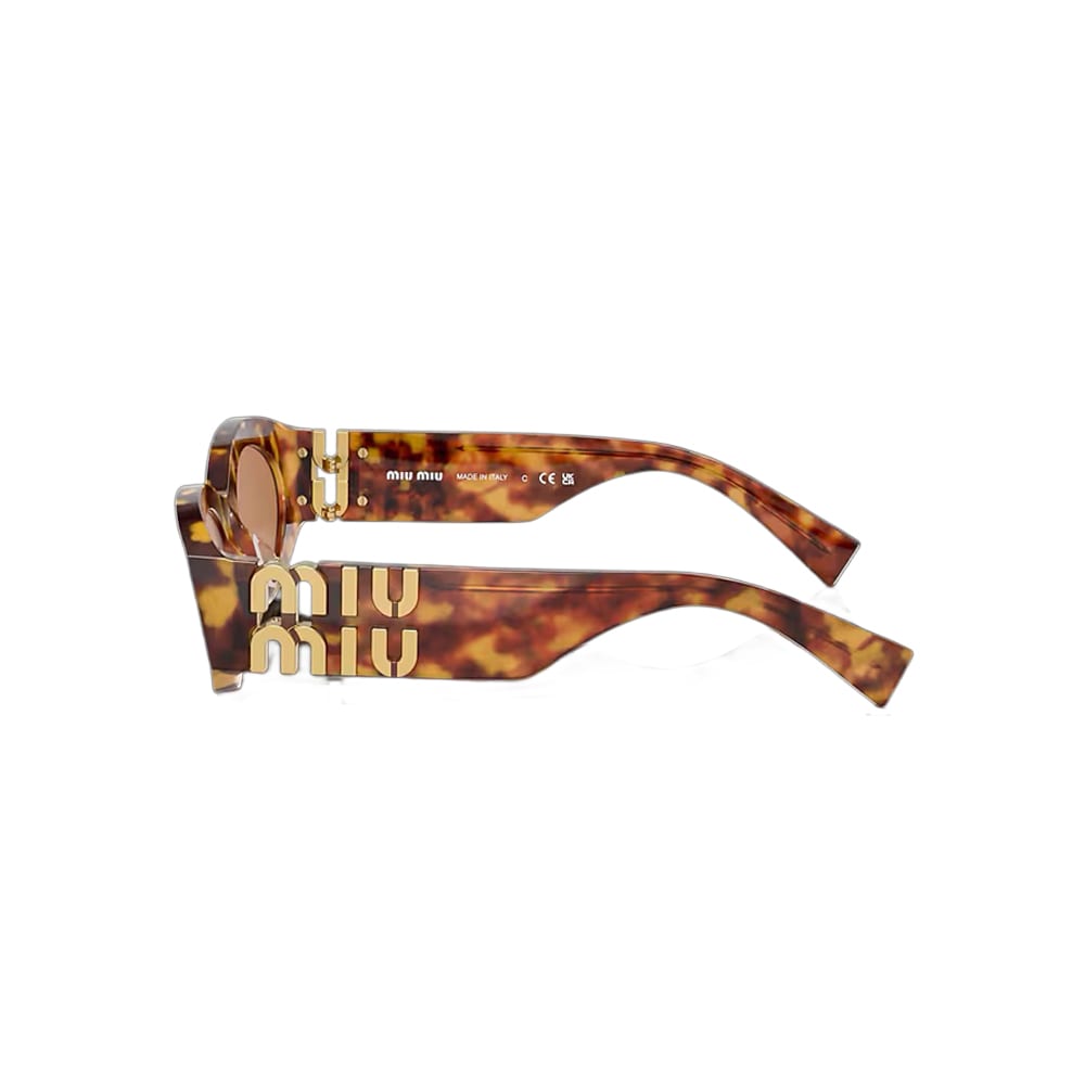 Miu Miu SMU 11W sunglasses in havana, side view