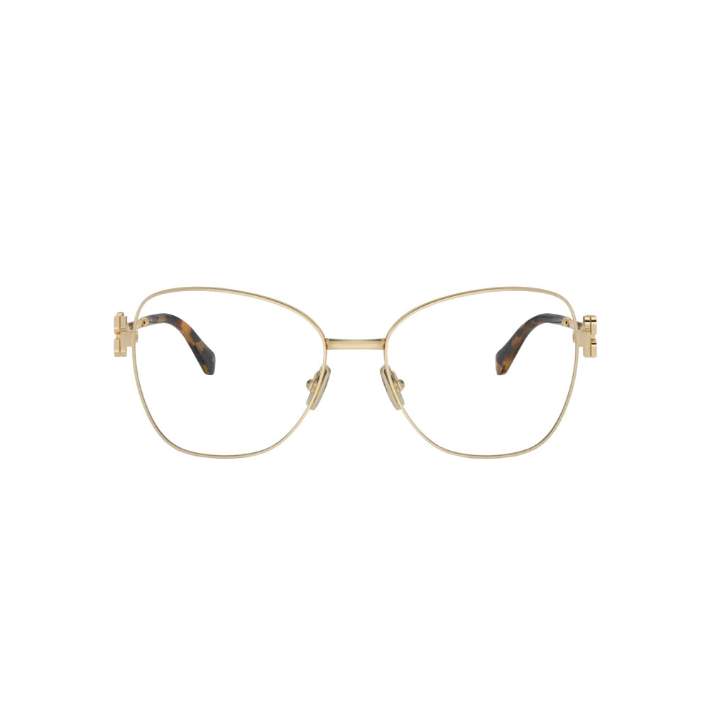 Miu Miu VMU 50X glasses in gold, front view