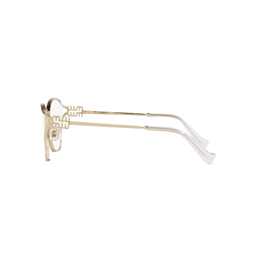 Miu Miu VMU 53U glasses in gold, side view