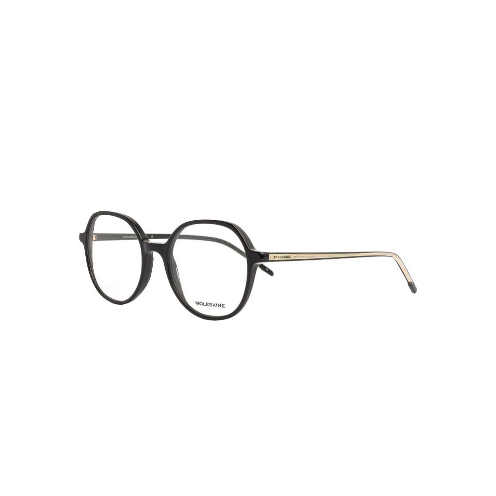 Moleskine MO1213 glasses in black, 45° view