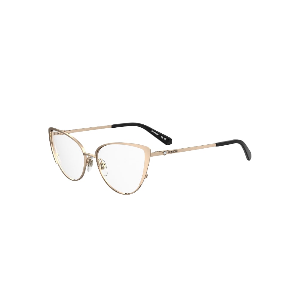 Moschino MOL641 glasses in gold, 45° view