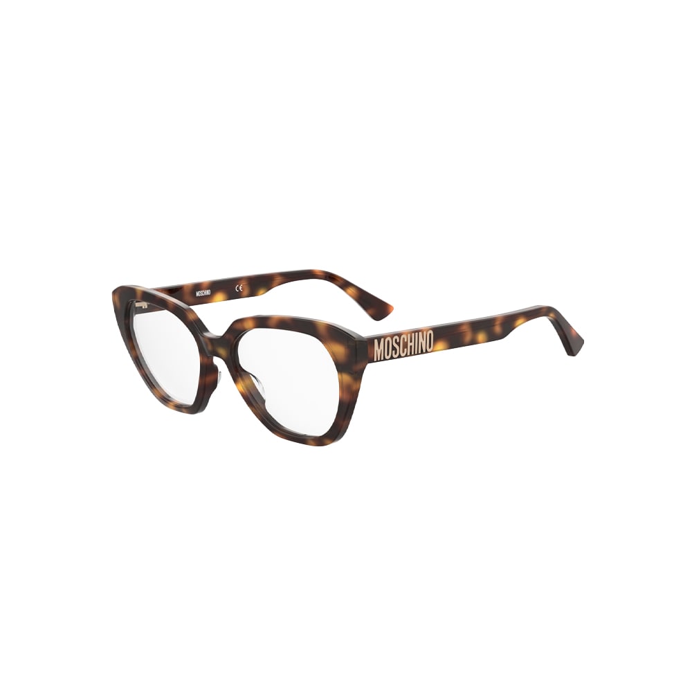 Moschino MOS628 glasses in havana, 45° view