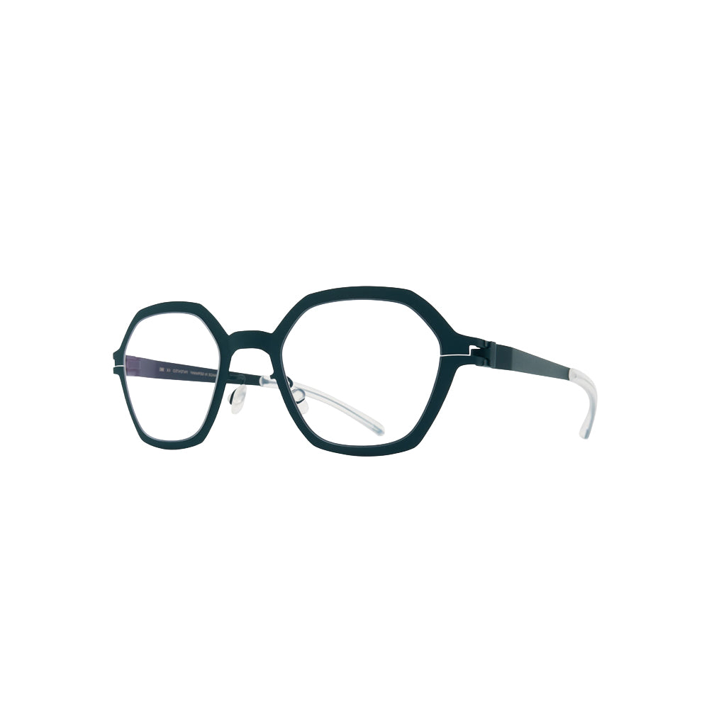 Mykita 10088828 glasses in green, 45° view