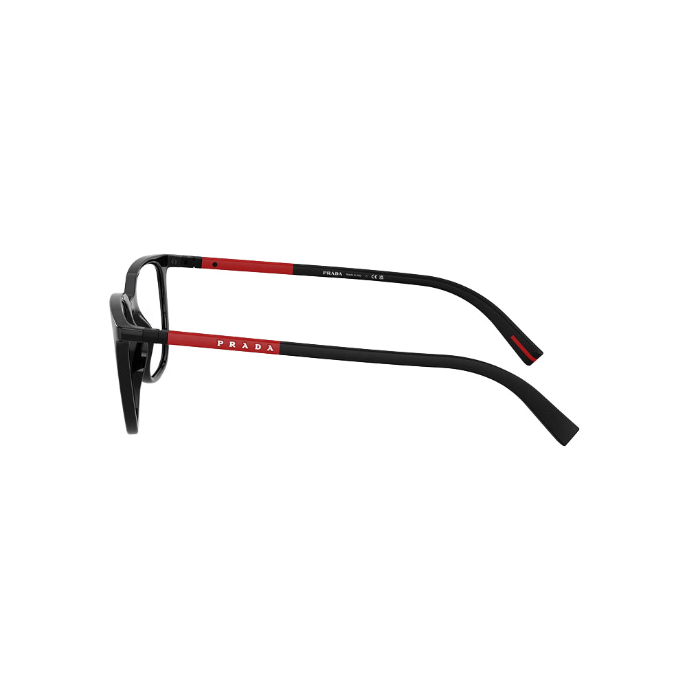 Prada Sport VP5 04R 1AB-1O1 glasses in black, side view