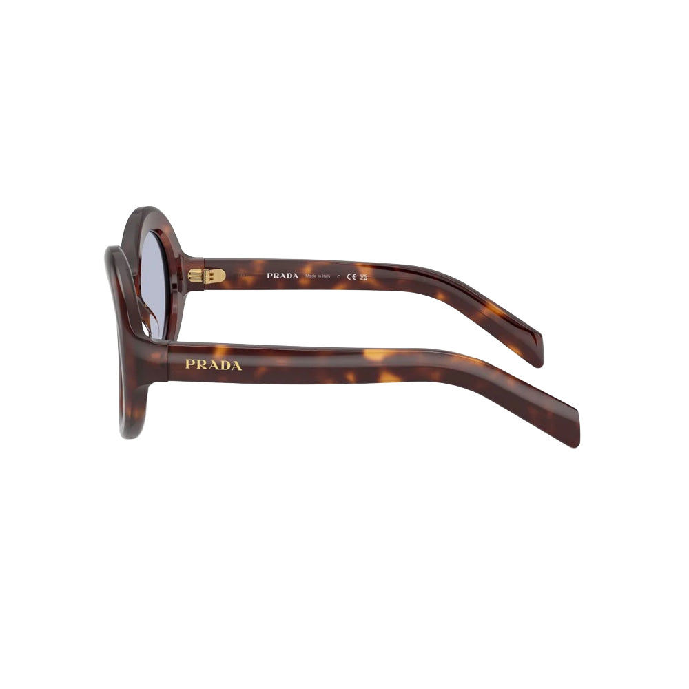 Prada SPR D08-U sunglasses in havana, side view