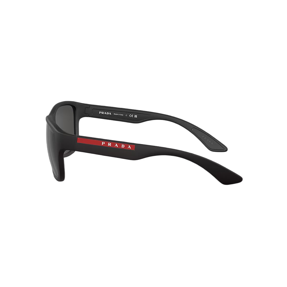 Prada SPS 014 sunglasses in black, side view