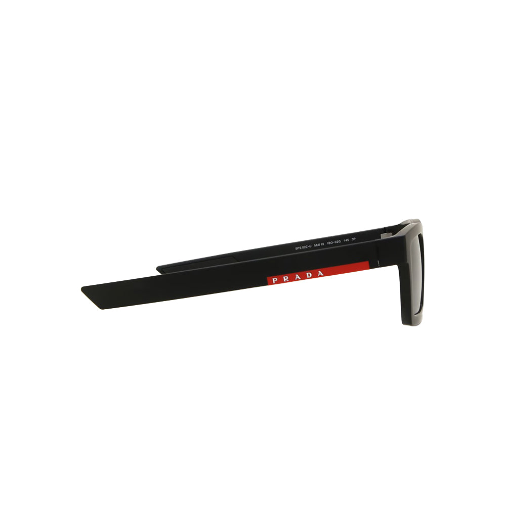 Prada SPS 02Z-U1BO-02G sunglasses in black, side view
