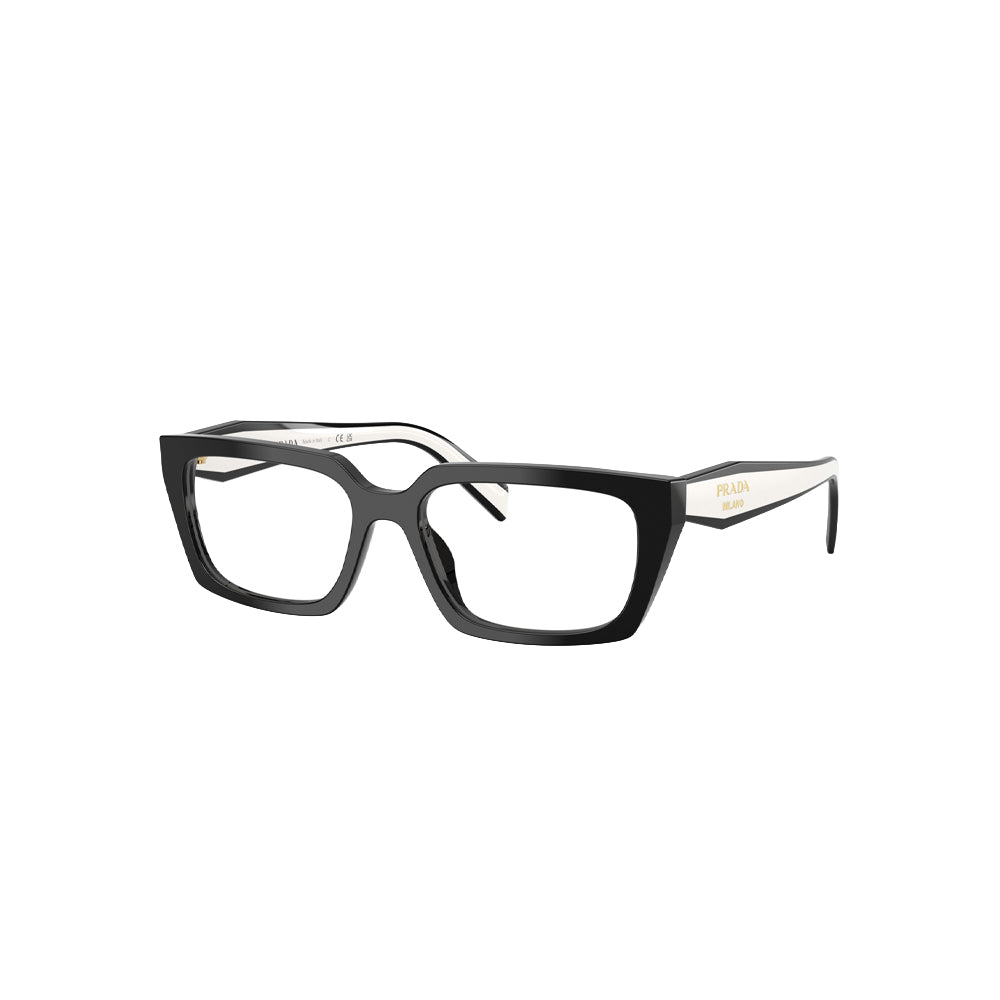 Prada VPR D05 glasses in black, 45° view