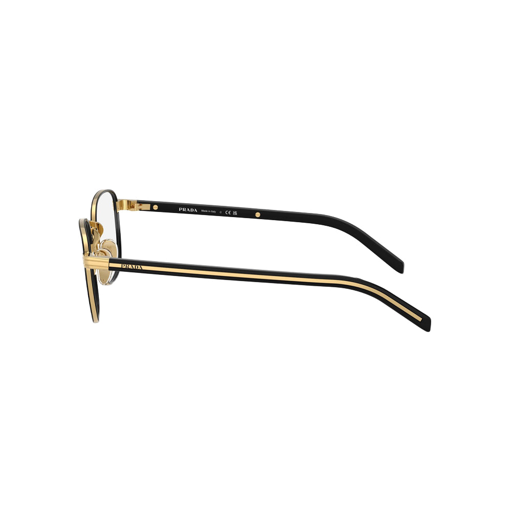 Prada VPR D50 glasses in gold, side view