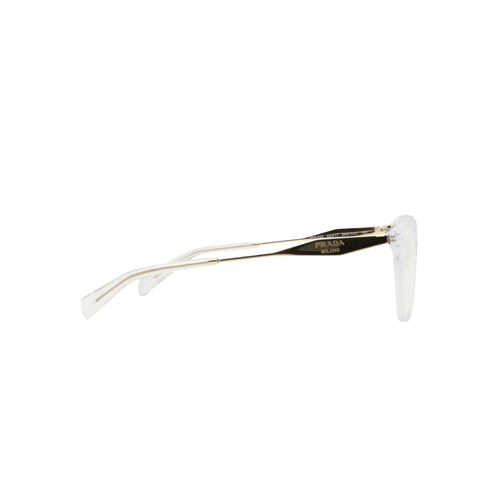 Prada VPS 01S glasses in gold, side view