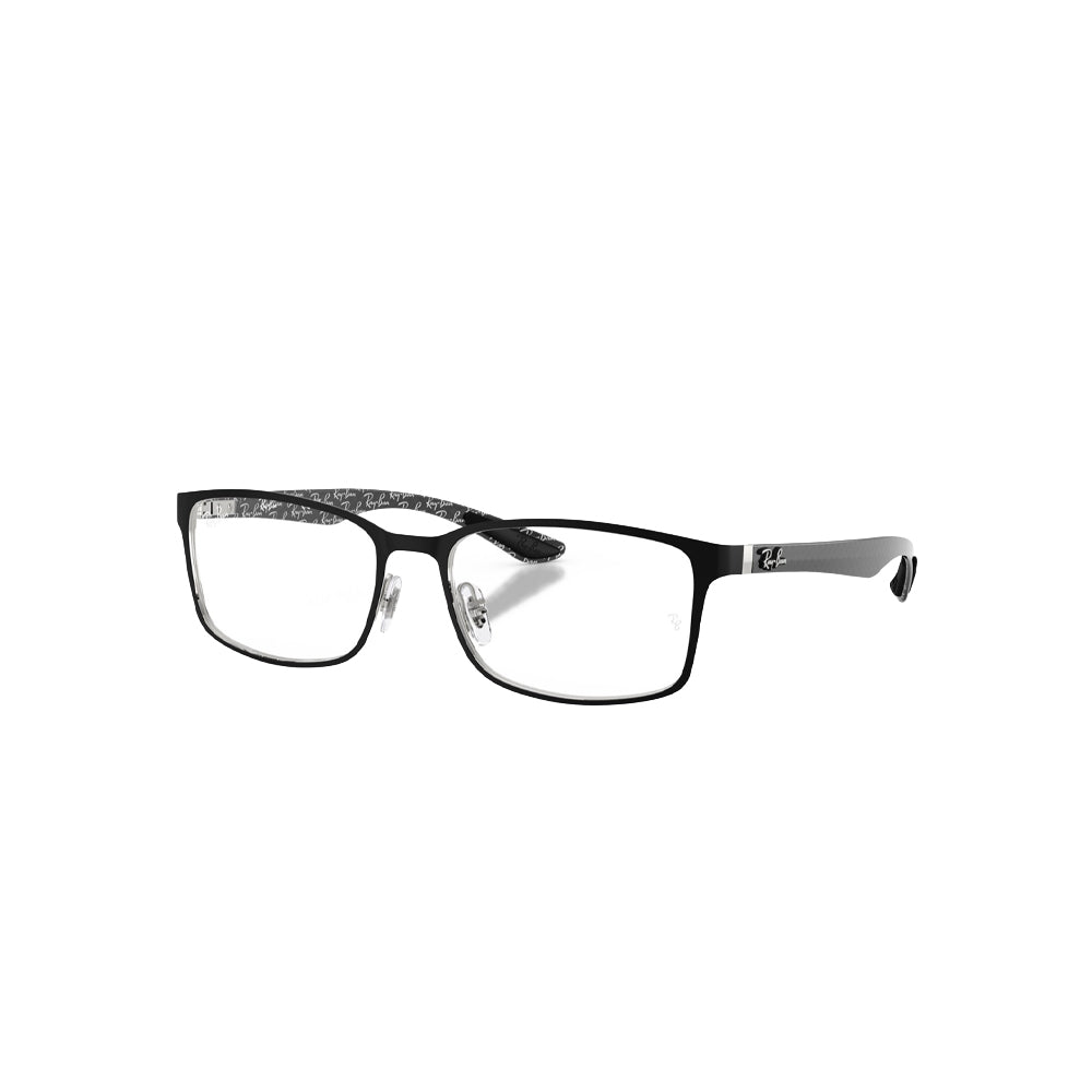 Ray-Ban RB 8424 glasses in black, 45° view