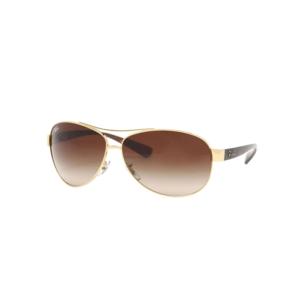 Ray-Ban RB3386 sunglasses in gold, 45° view