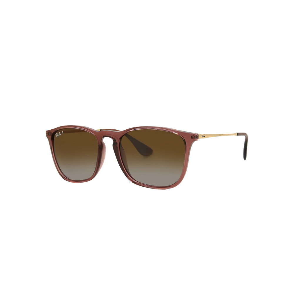 Ray-Ban RB4187 sunglasses in red, 45° view