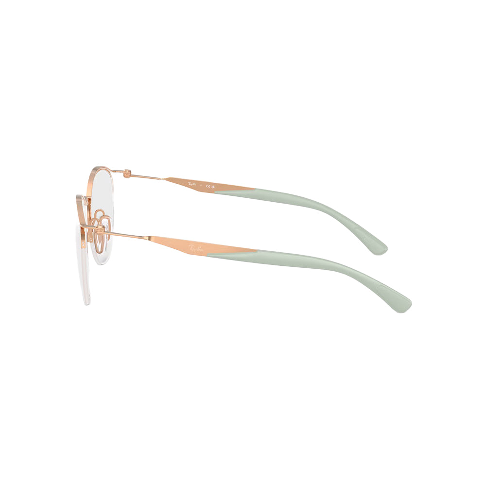 Ray-Ban RB7553 glasses in gold, side view