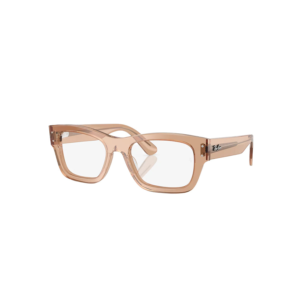 Ray-Ban RX7683V glasses in brown, 45° view