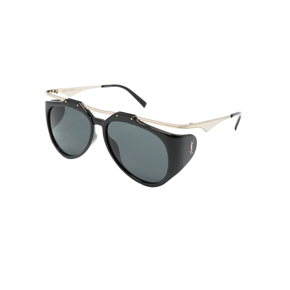 Saint Laurent SL M137 sunglasses in black, 45° view